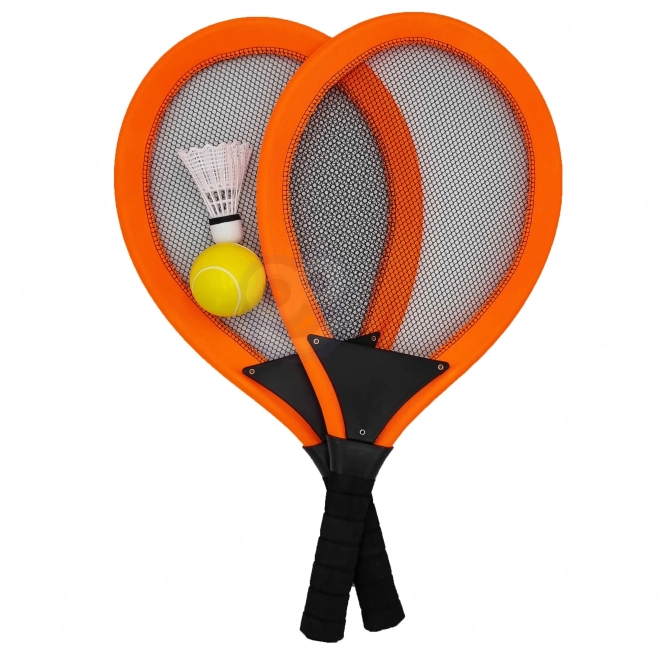 Woopie grote rackets voor tennis en badminton voor kinderen set met bal en shuttle