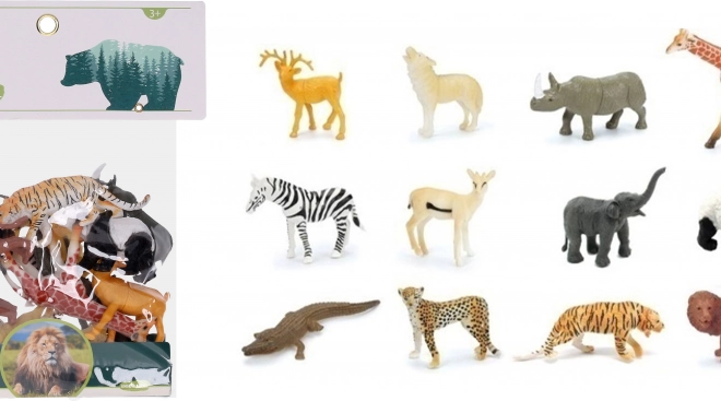 Set figuren wilde dieren 12 stuks