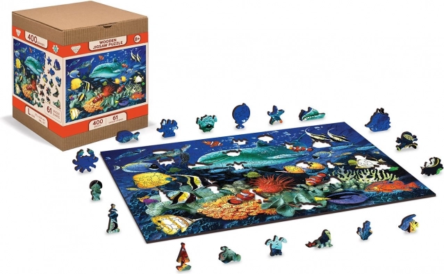 houten puzzel onderwateravontuur 2-in-1, 400 stukjes