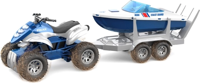 Quad met effecten en afneembare aanhanger