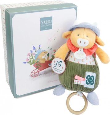 Cadeauset Pluchen koe Aneth met melodie 20 cm