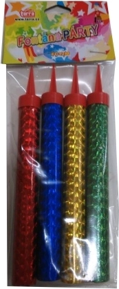 Partyfonteinen gekleurd 12 cm – 40 s, set van 4 stuks