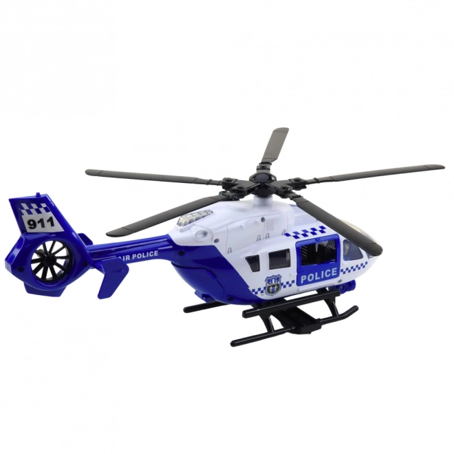 Politiehelikopter met lichten en geluiden
