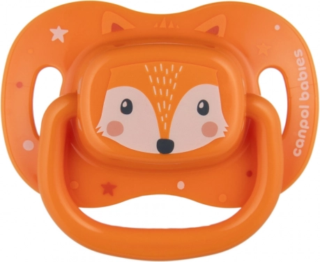 Symmetrische siliconen speen CUTE ANIMALS 18m+ oranje