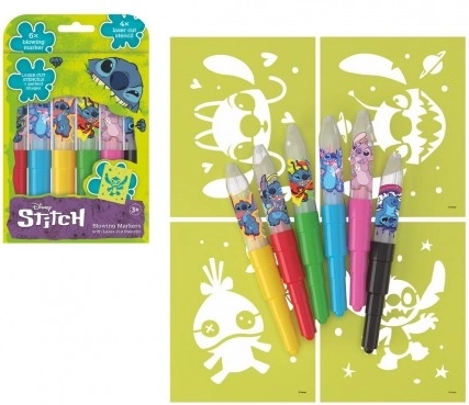 Blaasstiften met sjablonen Lilo & Stitch in doos