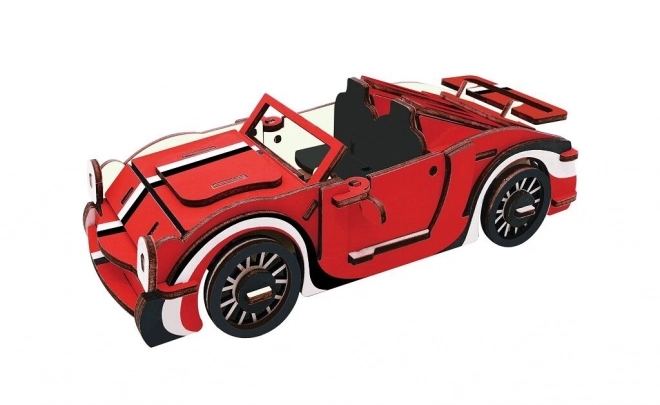 Woodcraft Houten 3D-puzzel Rode Cabriolet