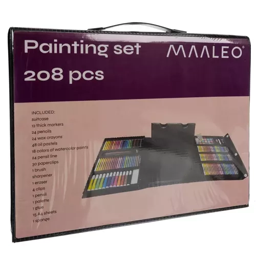 Schilderset in koffer - 208 stuks Maaleo 21645
