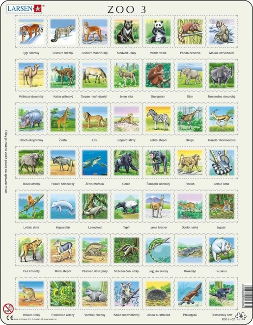 LARSEN puzzel dieren van de wereld – 49 stukjes