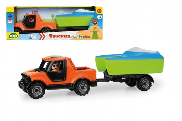 Auto Truckies Pickup met trailer en bootje