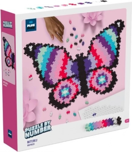 Plus-Plus Puzzel volgens nummers - Vlinder 800 stukjes