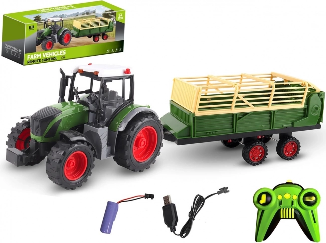 Afstandsbediende tractor met aanhanger USB-oplading