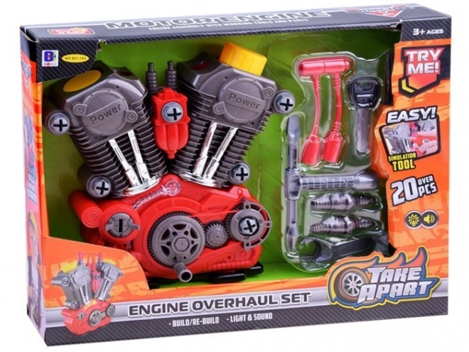 Demontabele motor voor kleine monteurs