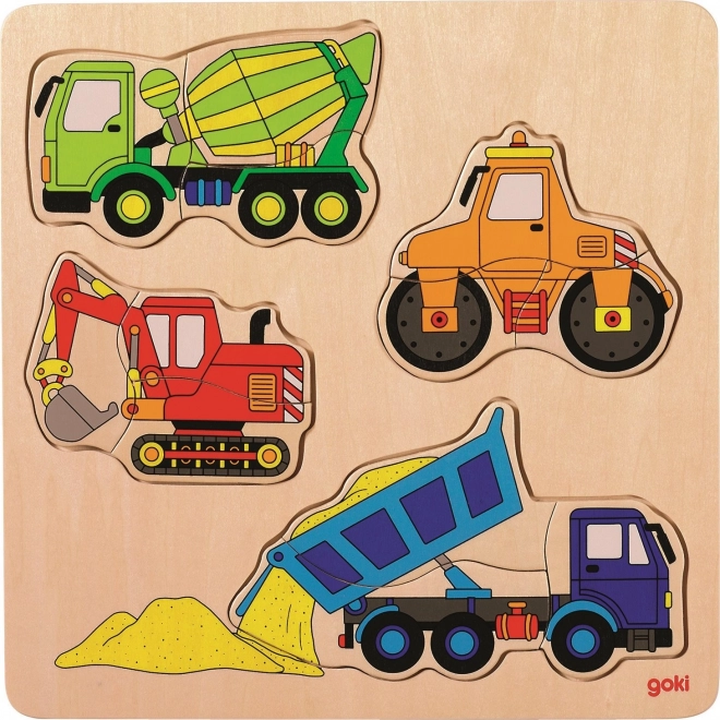 Houten Inlegpuzzel Bouwmachines