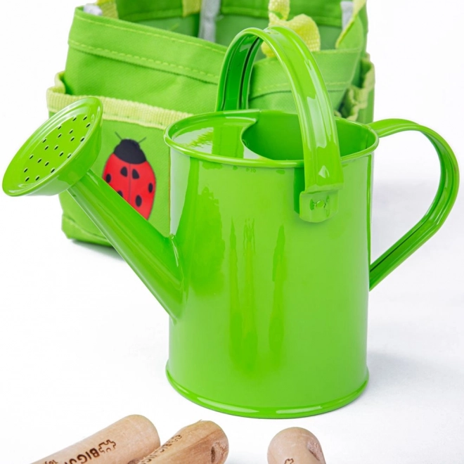 Bigjigs Toys Tuinset met gereedschap in groene canvas tas