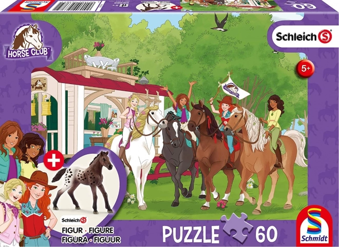 SCHMIDT Puzzel Schleich Ontmoeting 60 stukjes met figuurtje