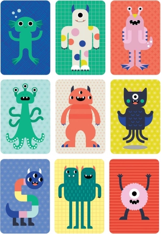 Kleurvolle en aantrekkelijke illustraties van monstertjes