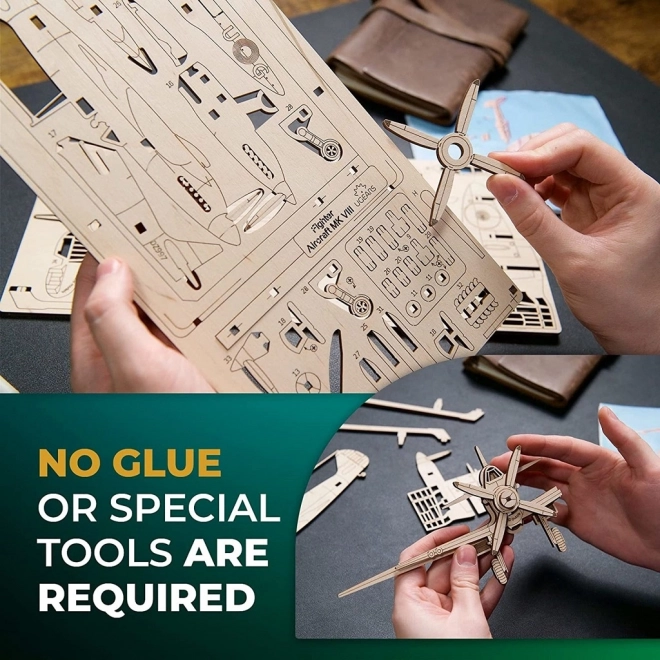 Ugears Houten Mechanische Puzzel Vliegtuig