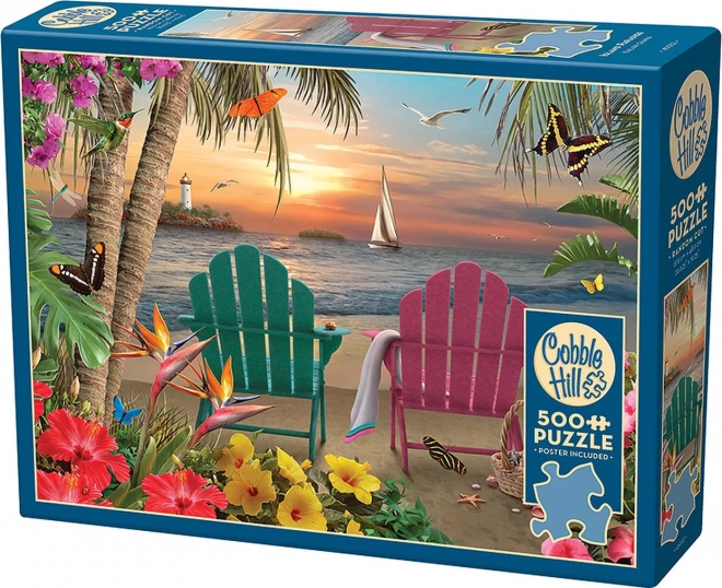 Puzzel Paradijs op het Eiland COBBLE HILL 500 stukken