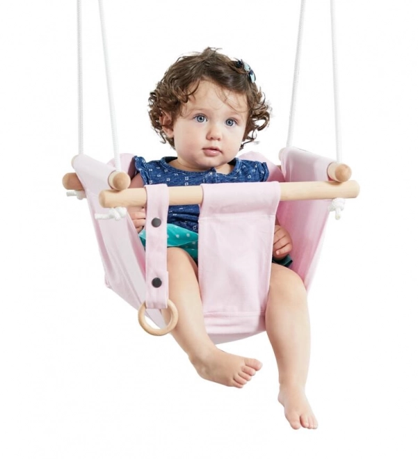 Dvůdětě Kinder textiele schommel 100% katoen roze