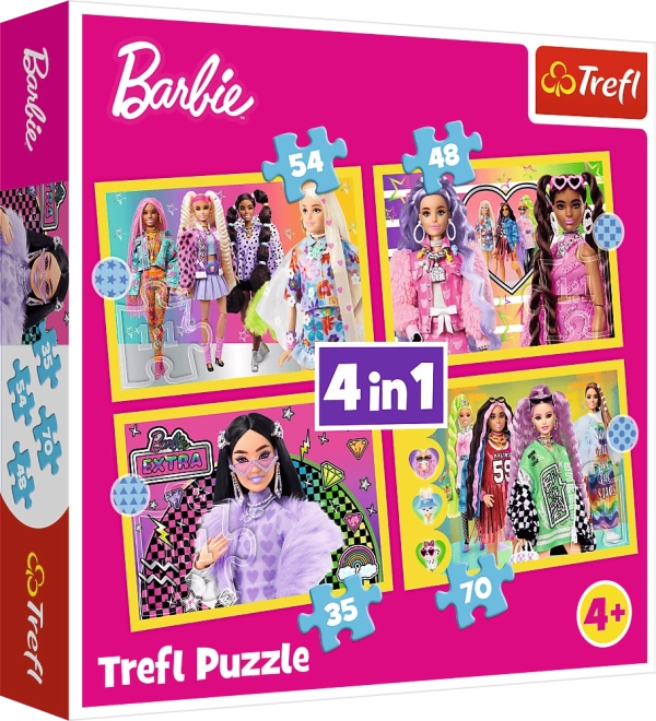 Puzzel Barbie Vrolijke Wereld 4-in-1