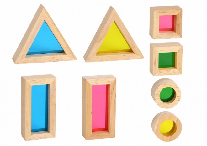 Houten gekleurde spiegelblokjes TOOKY TOY