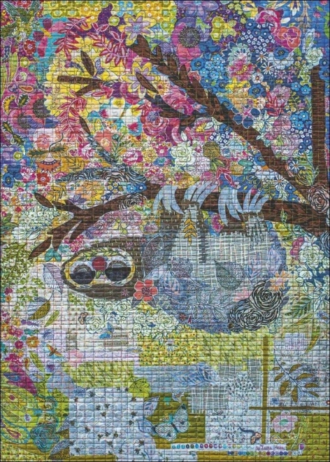 Puzzel Heye Quilt Art: Geborduurde Luiaard 1000 stukjes