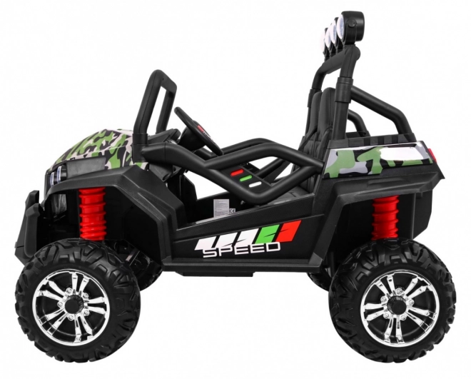 Elektrische kinderauto Grand Buggy 4x4 met camouflage en LED-verlichting
