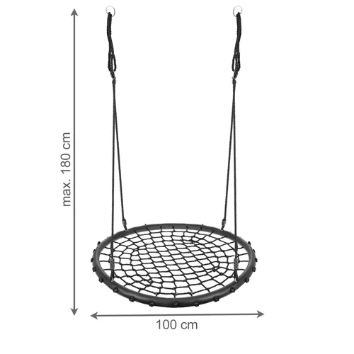 Wieg Zwaluwennest 100 cm - zwart gaas