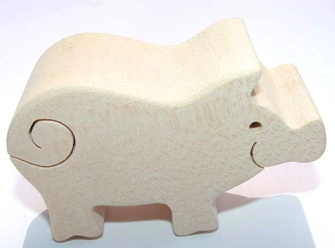 Fauna houten biggetje van massief hout