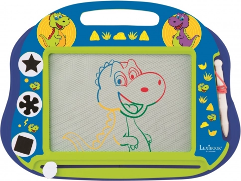 magnetisch meerkleurig tekentablet dinosaurus a5 met stempels en pen