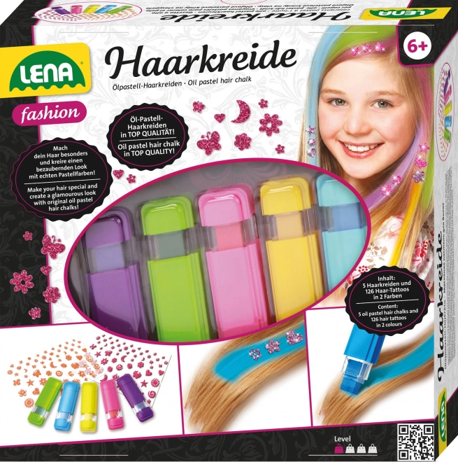 Haarkrijt - set van 5 kleuren
