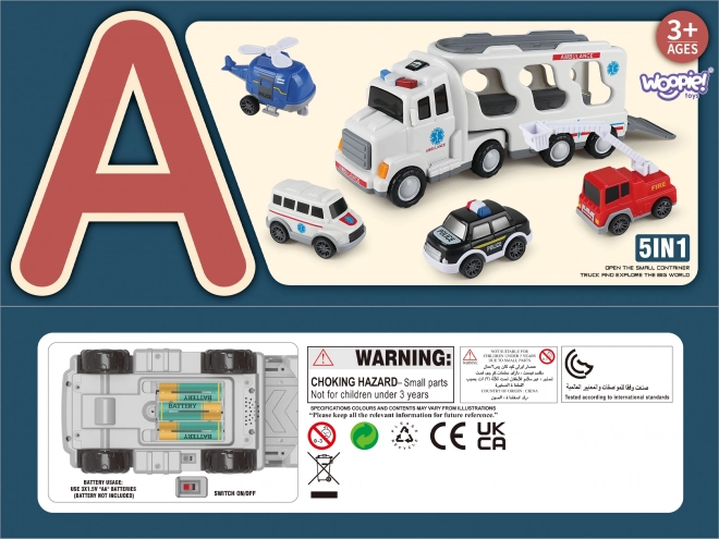 Woopie reddingsset met afsleepwagen en 5 auto's