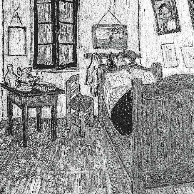 Artistieke puzzel in lijst Slaapkamer in Arles 500 stukjes