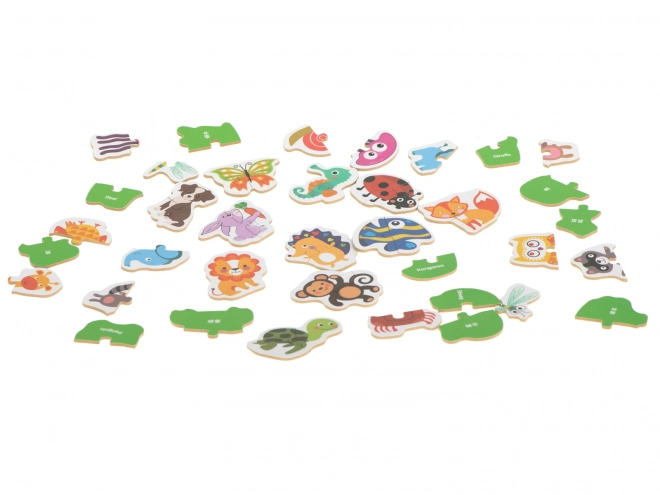 Puzzel met diermotieven in een blikken doosje