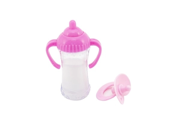 Poppen set plastic fles, fopspeen op kaart 15x21x5cm