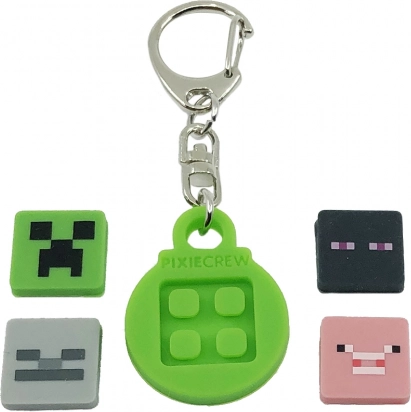PIXIE CREW ronde sleutelhanger met thematische multipixels MINECRAFT