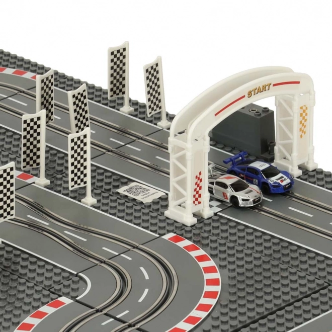 Elektrische politie racebaan met auto's en bouwsets