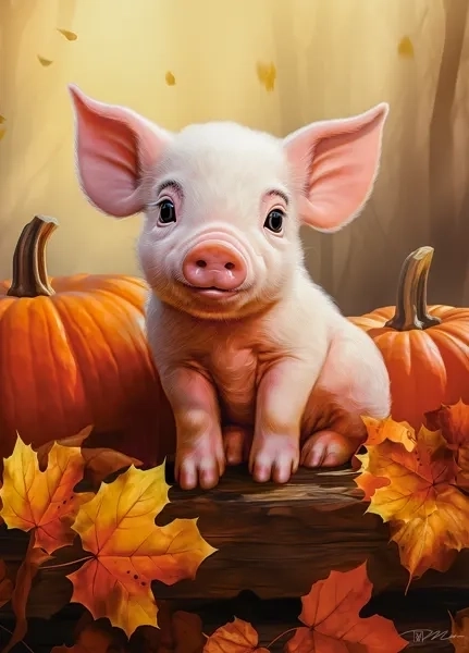 Castorland puzzel schattig herfstbiggetje 60 stukjes