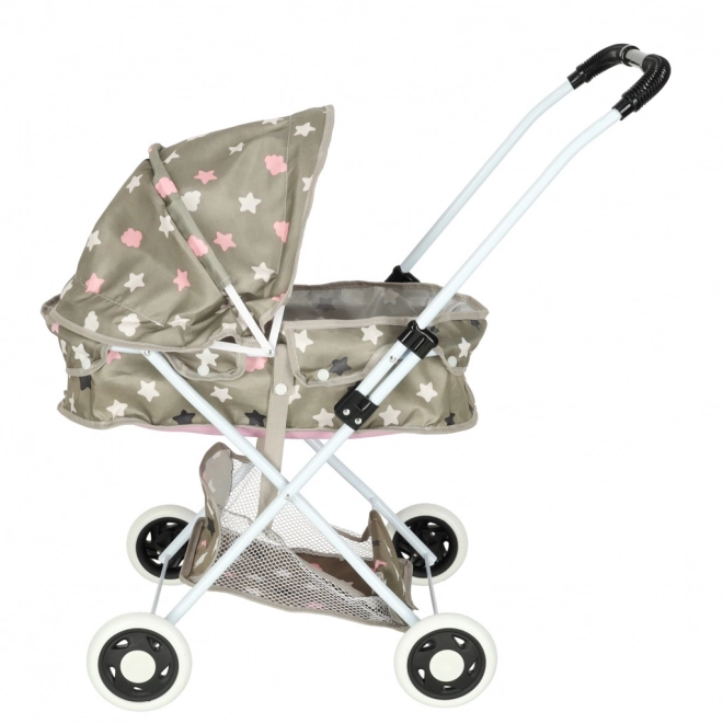 Kinderwagen voor poppen met tas en sterren