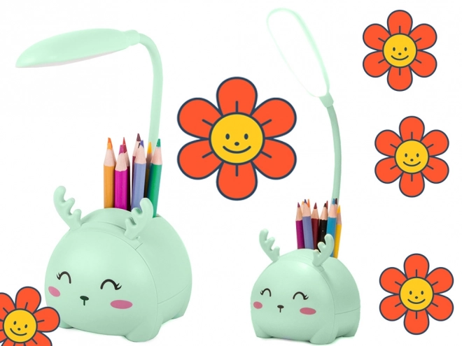 Kinder nachtlampje usb organizer telefoonstandaard voor lezen wetenschap – Groen