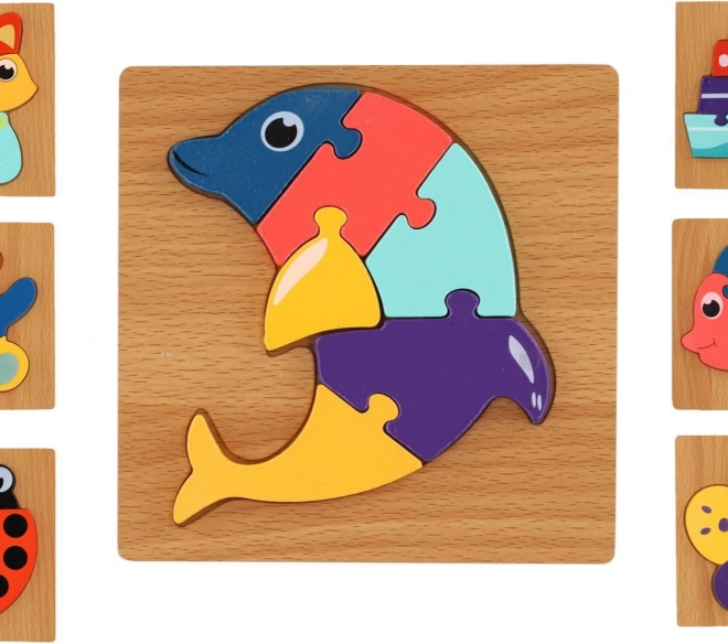 Houten inlegpuzzel Dierenmix soorten