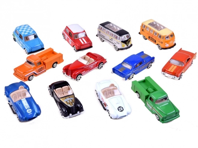 Set retro metalen autootjes