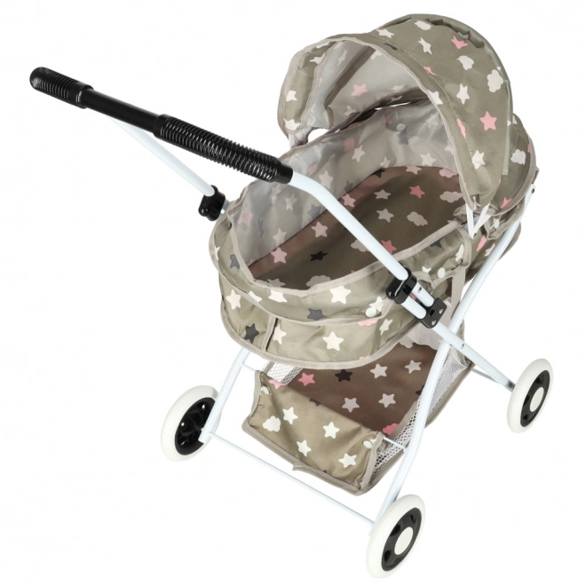 Kinderwagen voor poppen met tas en sterren