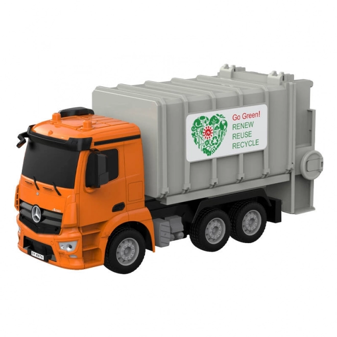 RC vuilniswagen op afstandsbediening 1:26 Double Eagle (oranje) Mercedes-Benz Antos E676-003