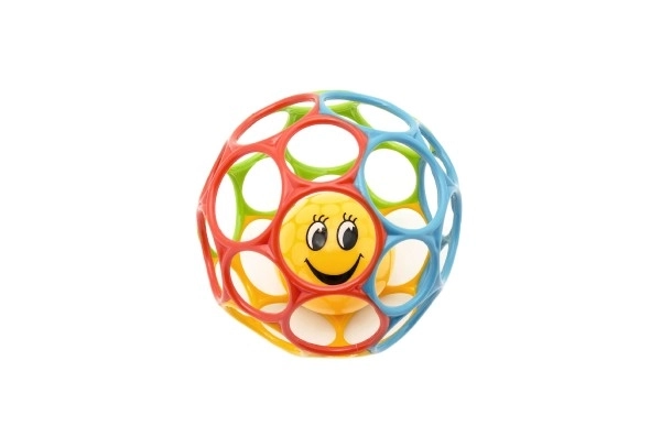 Zachte kattenbal met rammelaar - smiley