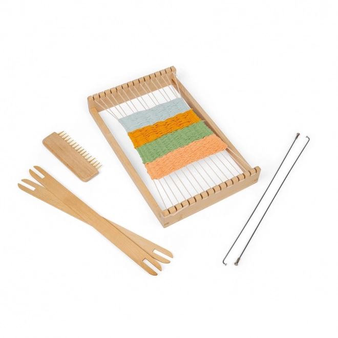 Houten weefgetouw voor creatieve kinderen