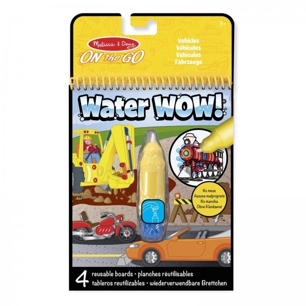 Magisch schilderen met water vervoersmiddelen met magische pen op kaart 15x25x4cm