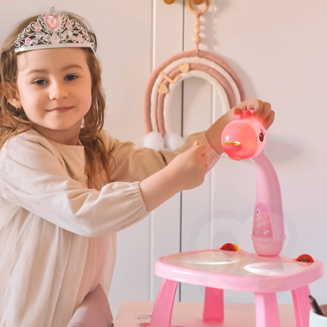 Roze Giraf Tekenbord Projector met Stiften