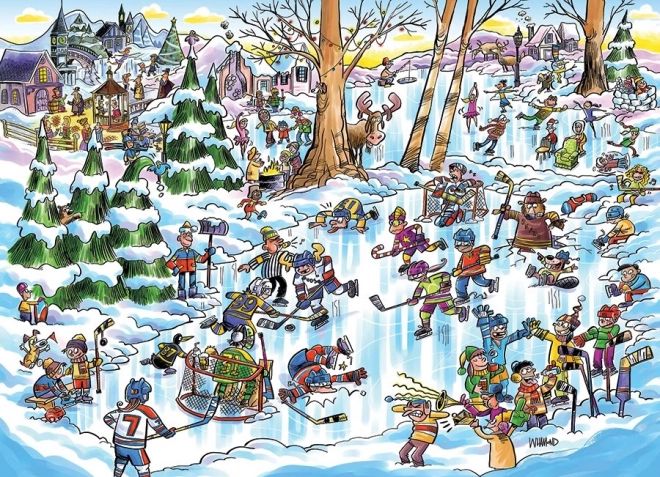 Puzzle DoodleTown: IJshockeystad - 1000 stukjes
