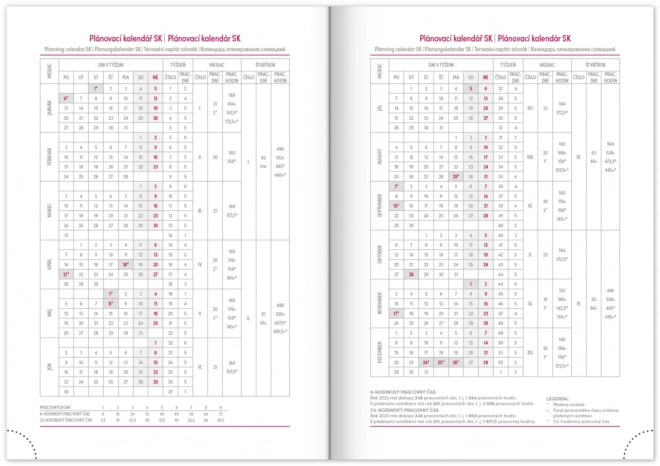 Weekagenda Aprint 2025, zwart, 15 × 21 cm